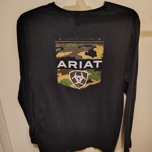 Ariat Black Shirt with Camo Shield Design